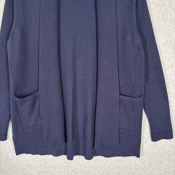 Verve Ami Cardigan Sweater Womens Small Navy Open Pockets Comfy Grandpa Lounge - Picture 3 of 9